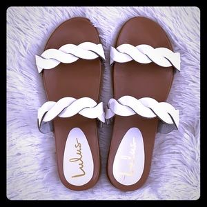 Lulu’s White Braided Sandals